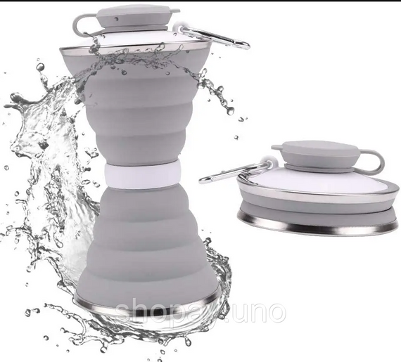 Складана силіконова пляшка Folding travel water cup, 500 мл | Зображення 1