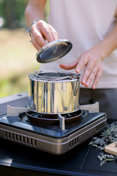 Чайник туристичний Tribe Kettle 1,2л сталевий з ситечком, Похідний чайник трайб для багаття, Чайник для кемпінгу і подорожей | Зображення 5