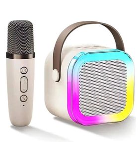 Колонка портативная Bluetooth MHZ K12, с микрофоном, розовая
