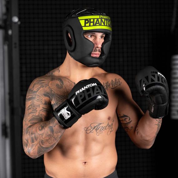 Боксерський шолом Phantom APEX Full Face Neon One Size Black/Yellow (капа в подарунок) | Зображення 8
