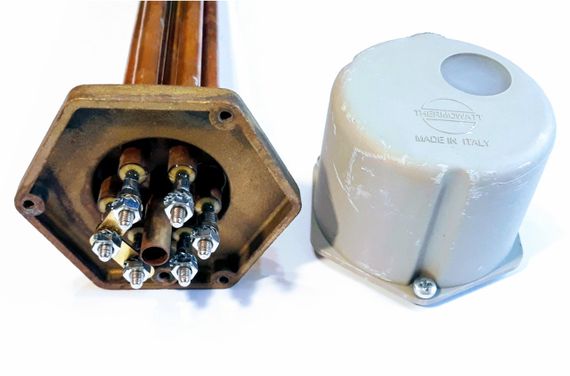 Блок ТЭНов 4500w с резьбой 1,5"медный для электрических котлов Thermowatt Италия | Зображення 2