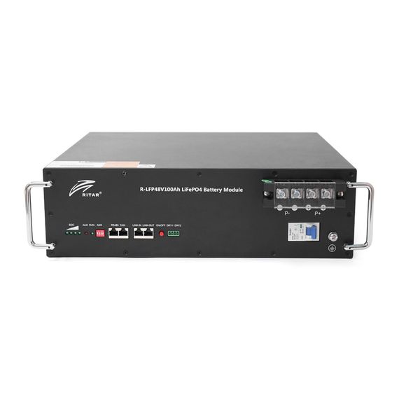 Аккумуляторная батарея Ritar LiFePO4 48V 100A h 4800W h BMS100@16S монтажа | Зображення 1