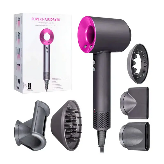Фен Super Hair Dryer 5в1, Фен Dyson з іонізацією для сушіння та укладання волосся   знижка | Зображення 1