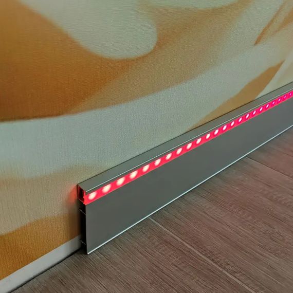Накладной LED плинтус DEAL 4/78 LED Серебрянный