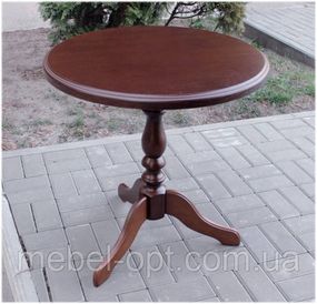 Круглый деревянный кофейный стол Одиссей, цвет орех D 67,5 см