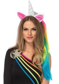 Обруч рог единорога Leg Avenue Magical Unicorn Headband, с радужной гривой sexstyle