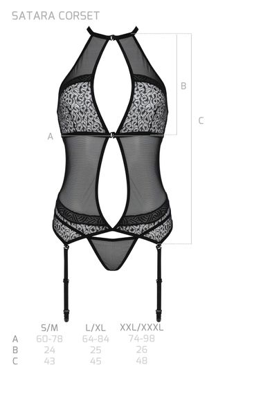 Корсет Passion SATARA CORSET Черный S/M | Зображення 4