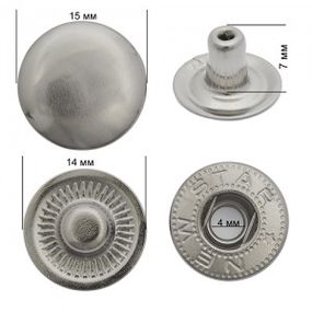 Застібка Альфа М&М 15 мм Темний нікель (213557)