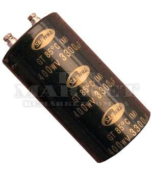 3300mkf - 400v   GT 64*120  SAMWHA (клеми з гвинтовим кріпленням) -25°C ~ + 85°C | Зображення 1