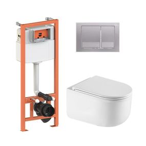 Готове рішення Qtap для ванної кімнати: підвісний унітаз Taurus Ultra Quiet 485×360×350 + комплект інсталяції Nest 4 в 1