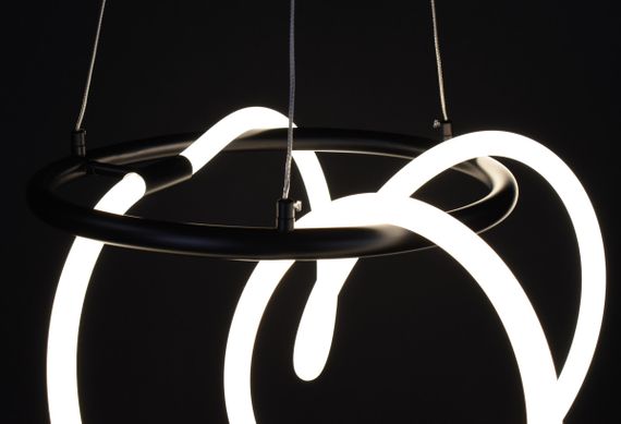 Люстра світлодіодна підвісна LED світильник для квартири на стелю лед 27747 Чорний 45-150х70х70 см. | Зображення 6