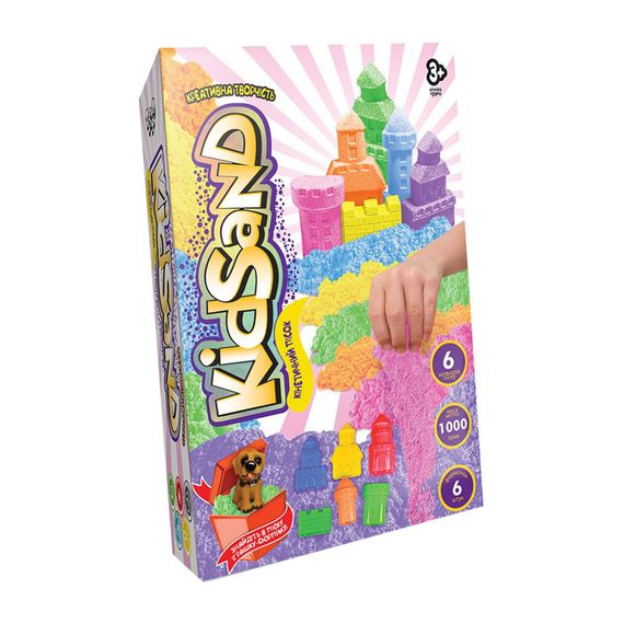 Кинетический песок "KidSand" KS-04-10U-15U коробка 1000 гр Вид 4