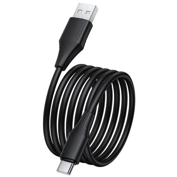 Дата кабель Hoco X124 Bien silicone USB to Type-C 3A (1m) Black | Зображення 1