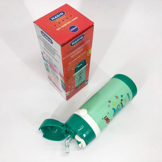 Дитячий вакуумний термос Magio MG-1049M з нержавіючої сталі 350 мл, Термос для чаю помповий | Зображення 7