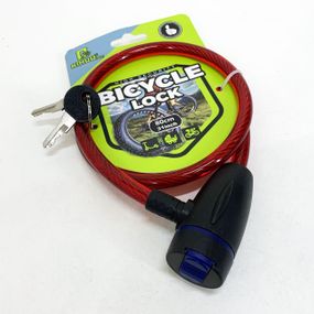 Замок велосипедний KIHUU LOCK 187, 10*80 тросовий, 2 ключі. Колір: червоний YQ-93