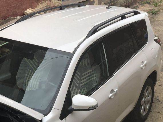 Рейлінги Чорні Турецькі Довга база, Пластикові ніжки для Toyota Rav 4 2006-2013 років | Зображення 7