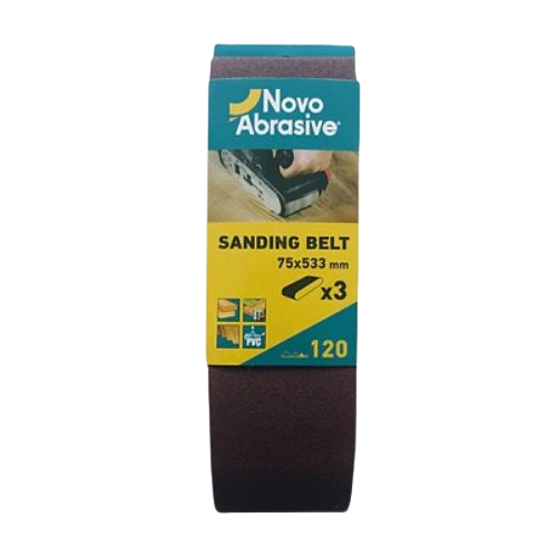 Стрічка шліфувальна 75*533мм P120 3 шт/уп NovoAbrasive | Зображення 2