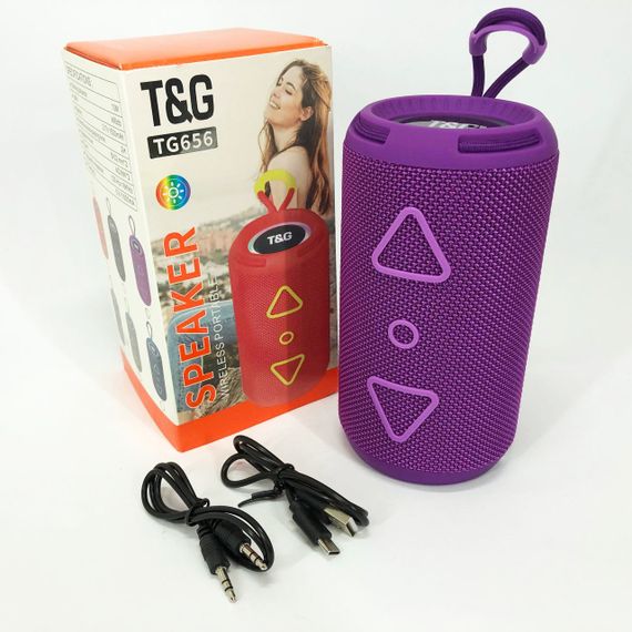 Bluetooth колонка портативна TG656 FM-радіо. TV-228 Колір: фіолетовий | Зображення 3