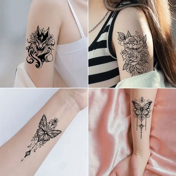 Набор детских временных тату "Черные мини №4" black-tattoo-mini-set-4-H | Зображення 8