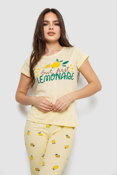 Жіноча піжама з принтом, колір жовтий, 243R7051 | Зображення 1