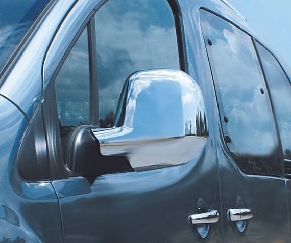 Накладки на дзеркала (2 шт., пласт.) Чорний хром для Opel Vivaro 2019-2024 рр | Зображення 1