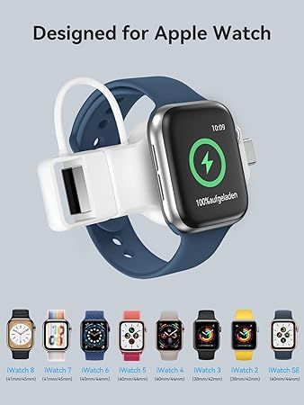 NEWDERY Портативное зарядное устройство для Apple Watch Беспроводное зарядное устройство для iWatch с быстрой зарядкой USB-A и USB-C | Зображення 2