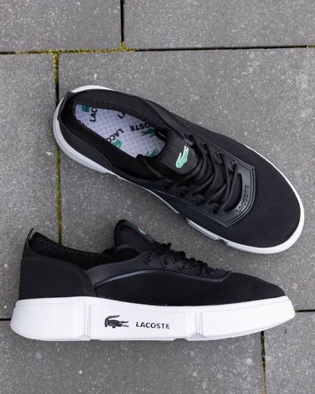 Кросівки літні Lacoste сітка колір: чорний - білий | Зображення 7