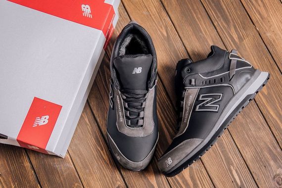 шкіряні зимові кросівки New Balance колір сірий /чорний | Зображення 4
