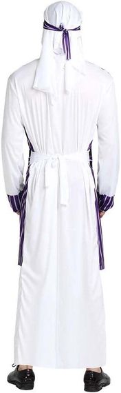 Костюм арабського шейха чоловічий, набір кандура, гутра, пояс для косплею східного принцу, карнавалу, Хелловіну, корпоративу | Зображення 2