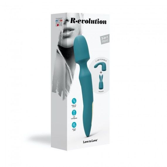 Вибромассажер с двумя насадками Love To Love R-EVOLUTION TEAL ME, гибкая головка | Зображення 6