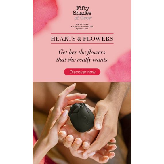Клиторальный стимулятор в форме розы Fifty Shades of Grey Rose Clitoral Suction черного цвета sexstyle | Зображення 6