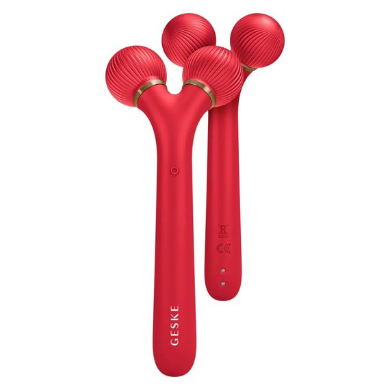 Електронний ультразвуковий ролик для обличчя GESKE Sonic Facial Roller 4в1 red | Зображення 4