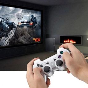 Игровой беспроводной геймпад Doubleshock PS3/PC аккумуляторный джойстик с функцией вибрации. LS-551 Цвет: белый