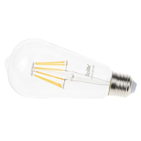 Лампа светодиодная LED 6W E27 COG ST64 220V | Зображення 4