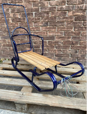 Дитячі санчата "Королівські" із переставною ручкою-штовхачем