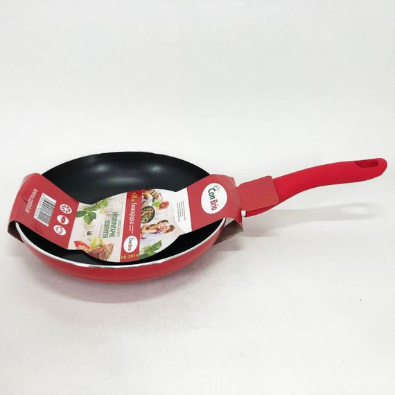Сковорода Con Brio CB-2014 із антипригарним покриттям Pfluon 20 см, якісна сковорода. Колір: червоний | Зображення 3