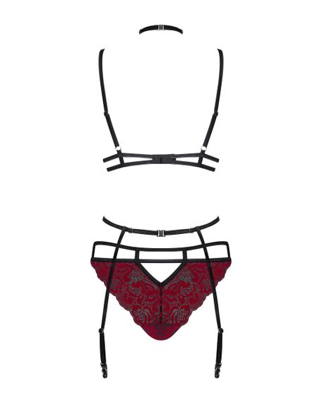 Комплект Obsessive Sugestina set Бордово-чорний L/XL | Зображення 5