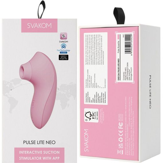Вакуумный стимулятор Svakom Pulse Lite Neo Pale Rosette, управляется со смартфона sexstyle | Зображення 5