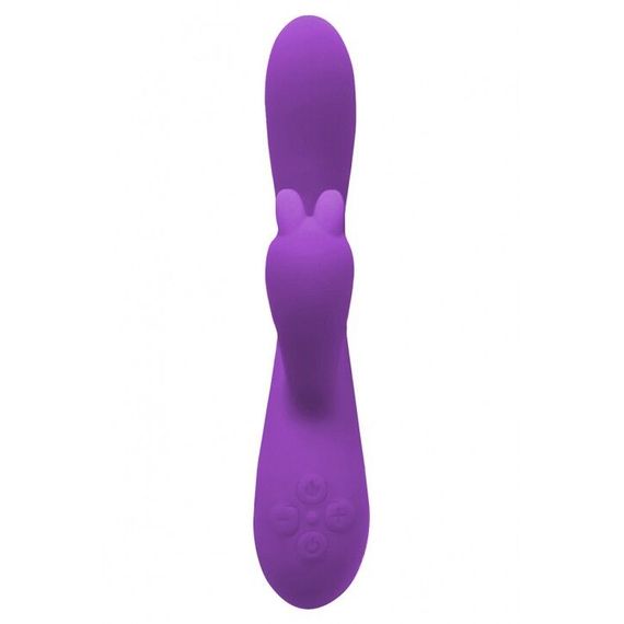 Вібратор-кролик Wooomy Gili-Gili Vibrator with Heat Purple, відросток з вушками, підігрів до 40°С | Зображення 2