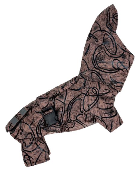 Зимовий комбінезон з поясом візерунки коричневий R-37 | Зображення 3