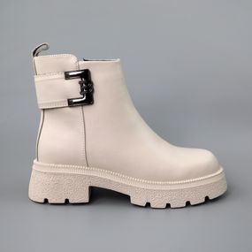 Черевики жіночі шкіряні хутро 590436 Бежеві 36 37 38 40