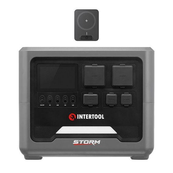 Станція зарядна портативна 1.8 кВт, 1536 Втг, LiFeP04, бездротова зарядка, знімний повербанк, STORM INTERTOOL