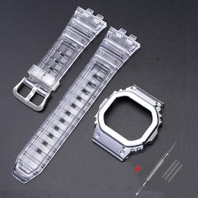 Ремінець + безель (рант) для Годинник C2asio G-Shock GMW-B5000 Transp Silver SI