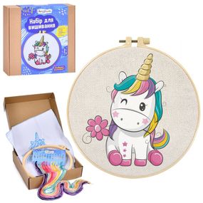 Детский набор для вышивания "Единорог" DYEK1021 пяльце 20 см