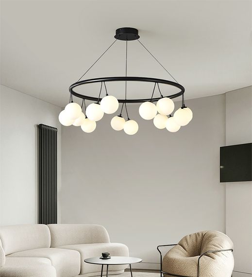 Люстра підвісна на 14 лампочок 27521 Чорний 45-160х85х85 см. | Зображення 3