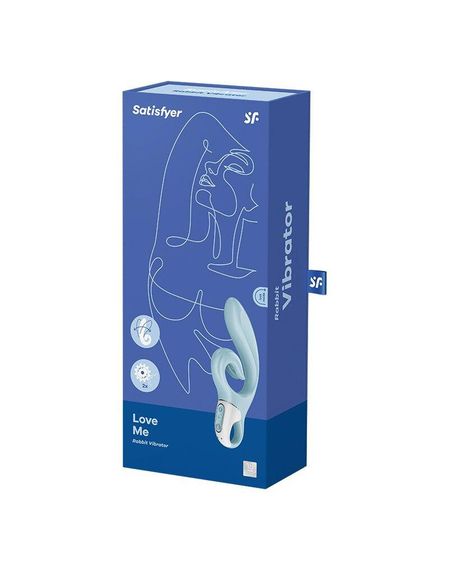 Вібратор-кролик Satisfyer Love Me, Блакитний — інтенсивна вібрація, стимуляція точки G та клітора | Зображення 7