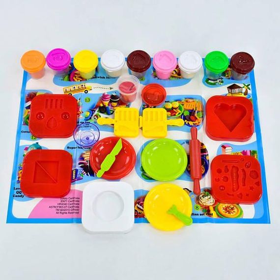 Набор теста для лепки 10 баночек Сендвич-Ланч с аксессуарами Sandwich Lunch