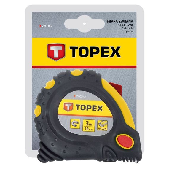 Рулетка Topex стальная лента 10 м x 32 мм, магнит (27C340) | Зображення 1