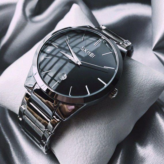 Мужские кварцевые наручные часы Skmei 9140 Silver | Зображення 6