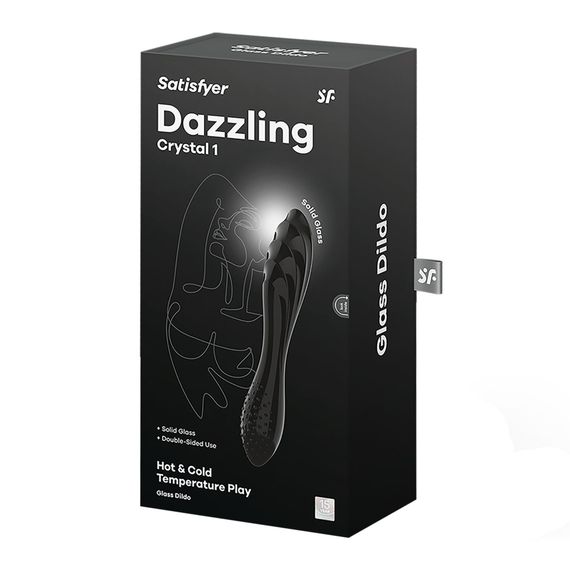 Двосторонній скляний дилдо Satisfyer Dazzling Crystal 1 Black, дуже міцний, без стопера | Зображення 4